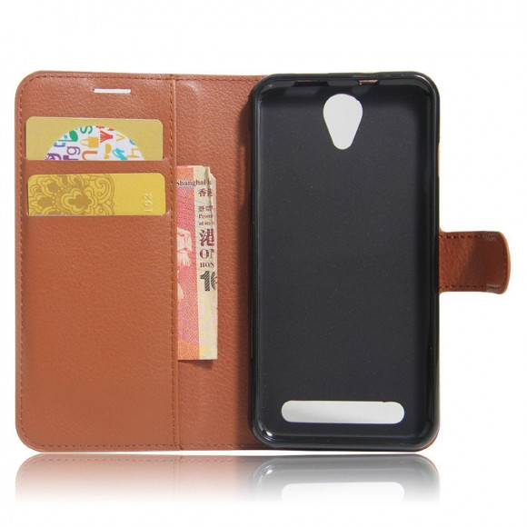 Чехол с визитницей для Lenovo Vibe C2 Power (коричневый)