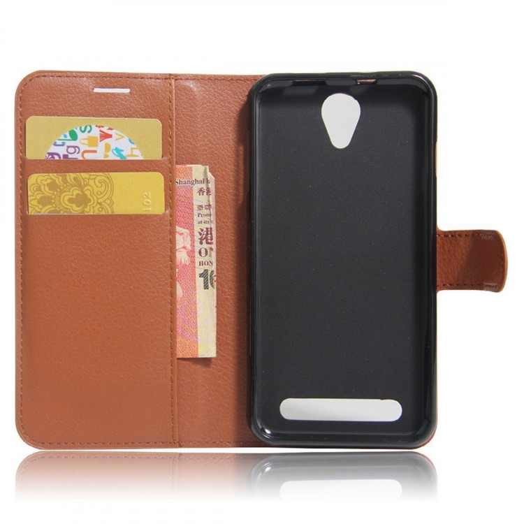 Чехол с визитницей для Lenovo Vibe C2 Power (коричневый)