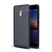 Чехол-накладка Litchi Grain для Nokia 2.1 (темно-синий)