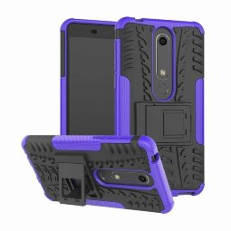 Чехол Hybrid Armor для Nokia 6 (2018) / Nokia 6.1 (черный + фиолетовый)