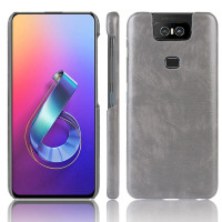 Кожаная накладка-чехол для Asus Zenfone 6 ZS630KL (серый)