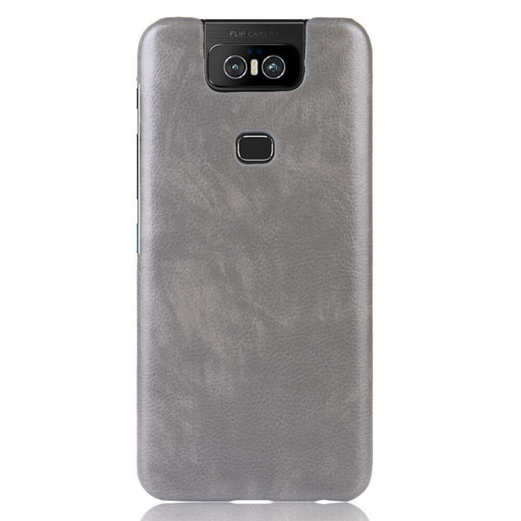 Кожаная накладка-чехол для Asus Zenfone 6 ZS630KL (серый)