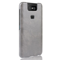 Кожаная накладка-чехол для Asus Zenfone 6 ZS630KL (серый)