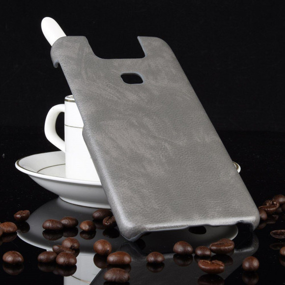 Кожаная накладка-чехол для Asus Zenfone 6 ZS630KL (серый)