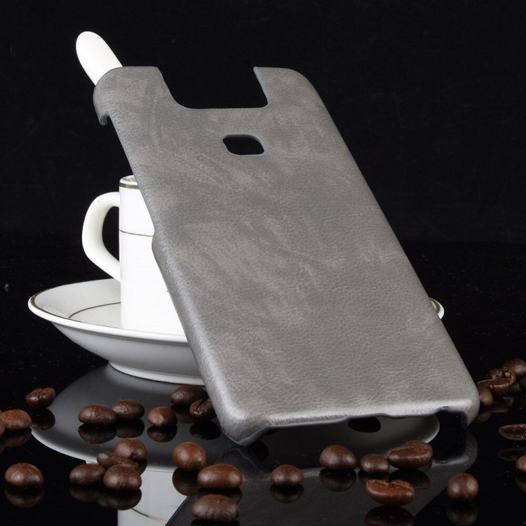 Кожаная накладка-чехол для Asus Zenfone 6 ZS630KL (серый)