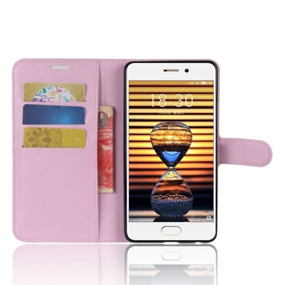 Чехол с визитницей для Meizu Pro 7 (розовый)