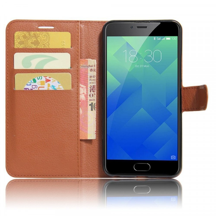 Чехол с визитницей для Meizu M5 (коричневый)