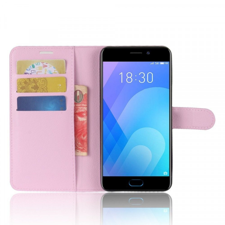 Чехол с визитницей для Meizu M6 Note (розовый)