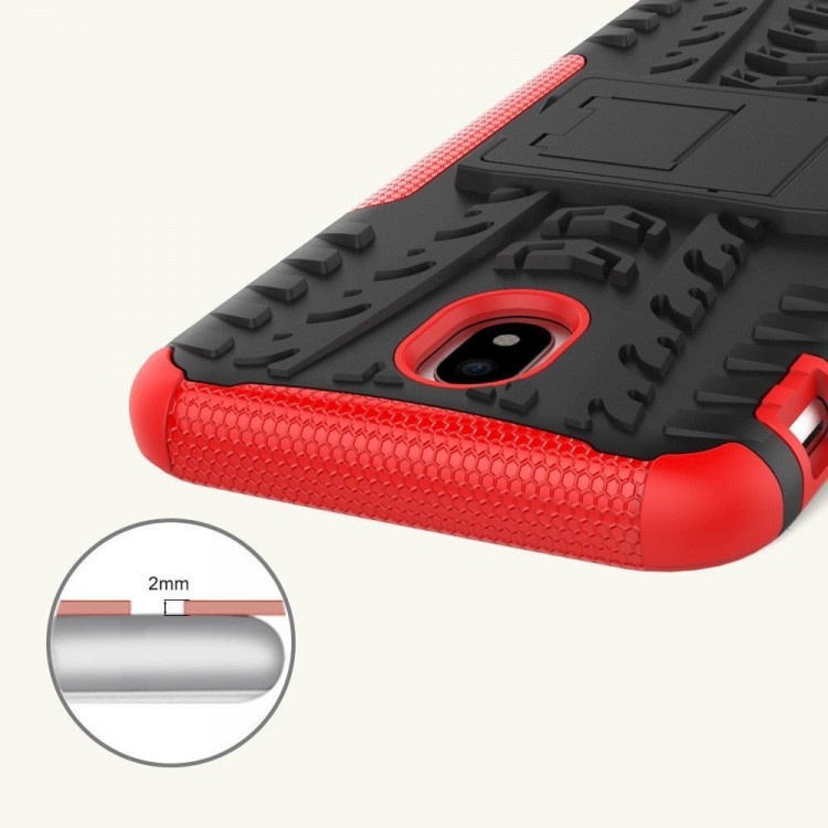 Чехол Hybrid Armor для Samsung Galaxy J7 2017 (черный + красный)