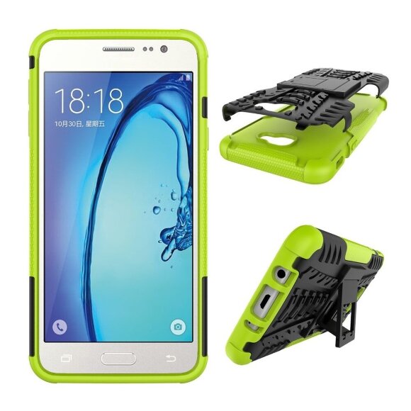 Чехол Hybrid Armor для Samsung Galaxy J5 Prime SM-G570F (черный + зеленый)