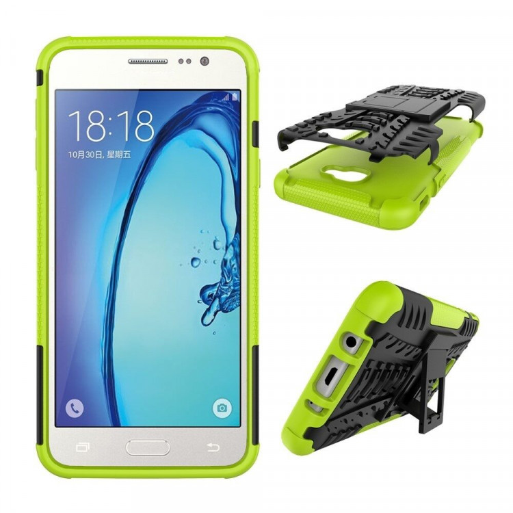 Чехол Hybrid Armor для Samsung Galaxy J5 Prime SM-G570F (черный + зеленый)