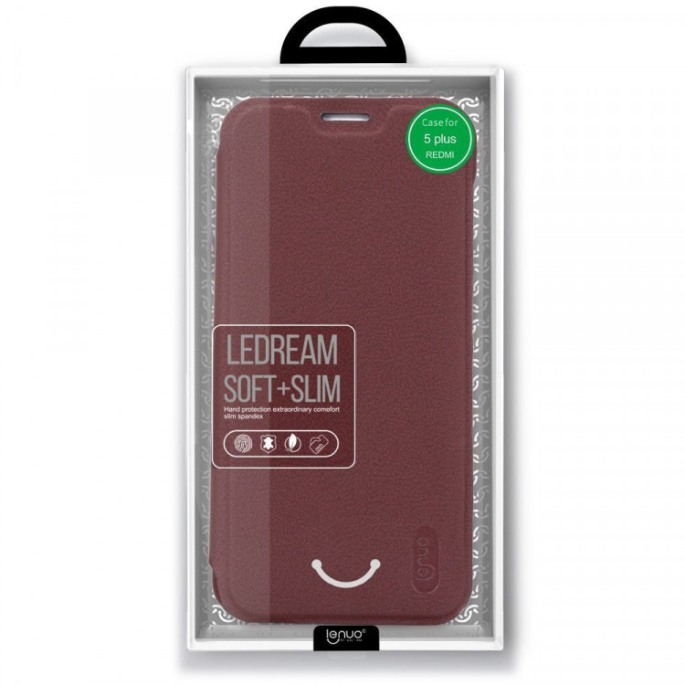 Чехол LENUO для Xiaomi Redmi 5 Plus (коричневый)