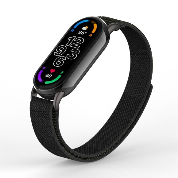 Ремешок с нейлоновой петлей для Xiaomi Mi Smart Band 8, Xiaomi Mi Band 8 (черный) Ремешок с нейлоновой петлей для Xiaomi Mi Smart Band 8, Xiaomi Mi Band 8 (черный)