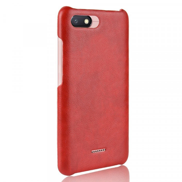 Чехол Litchi Texture для Xiaomi Redmi 6A (красный)