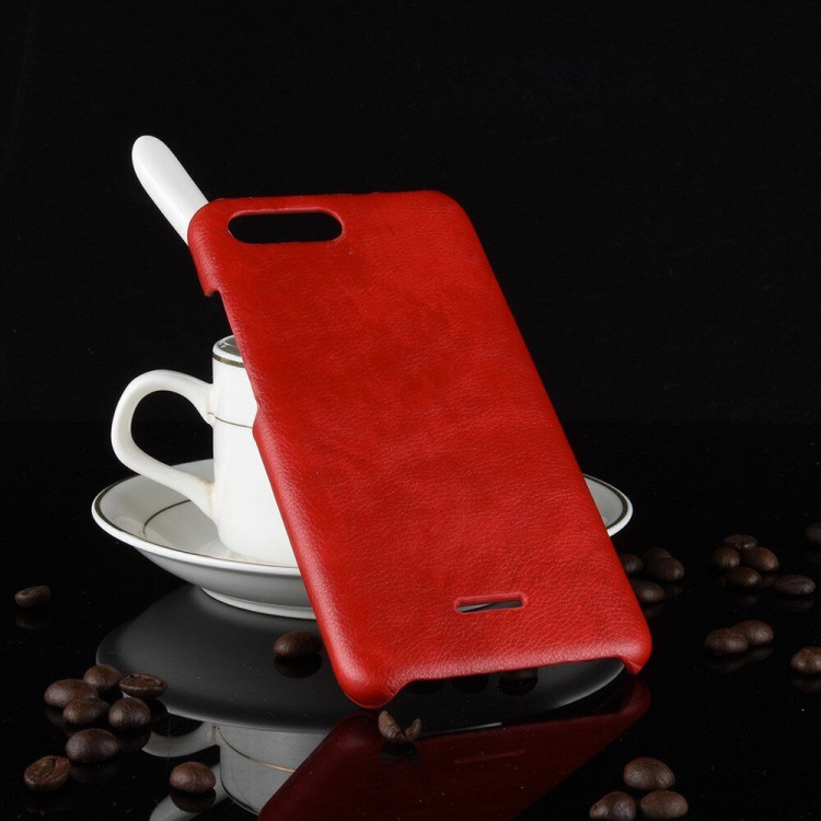 Чехол Litchi Texture для Xiaomi Redmi 6A (красный)