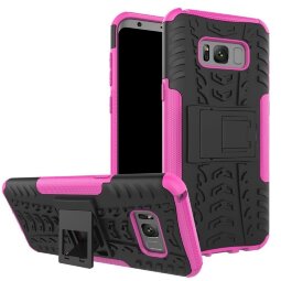 Чехол Hybrid Armor для Samsung Galaxy S8+ (черный + розовый)