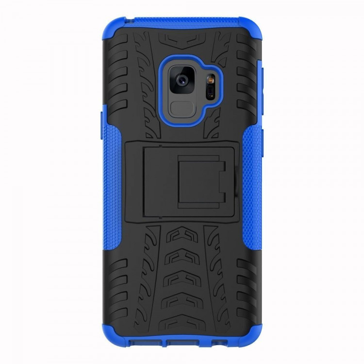 Чехол Hybrid Armor для Samsung Galaxy S9+ (черный + голубой)