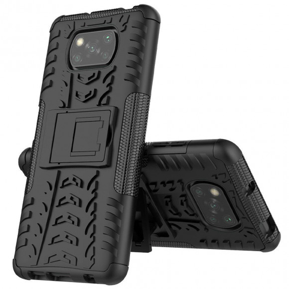 Чехол Hybrid Armor для Xiaomi Poco X3 NFC / Poco X3 / Poco X3 Pro (черный) Чехол Hybrid Armor для Xiaomi Poco X3 NFC / Poco X3 / Poco X3 Pro (черный)