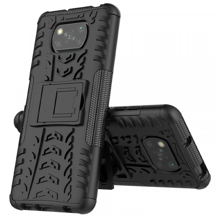 Чехол Hybrid Armor для Xiaomi Poco X3 NFC / Poco X3 / Poco X3 Pro (черный)