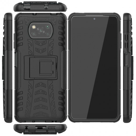 Чехол Hybrid Armor для Xiaomi Poco X3 NFC / Poco X3 / Poco X3 Pro (черный) Чехол Hybrid Armor для Xiaomi Poco X3 NFC / Poco X3 / Poco X3 Pro (черный)
