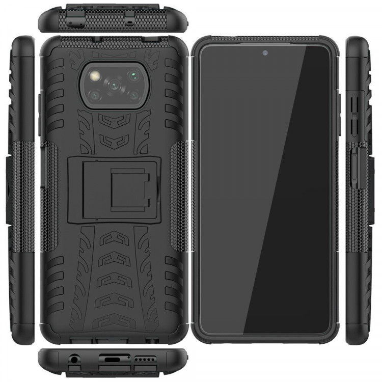 Чехол Hybrid Armor для Xiaomi Poco X3 NFC / Poco X3 / Poco X3 Pro (черный)