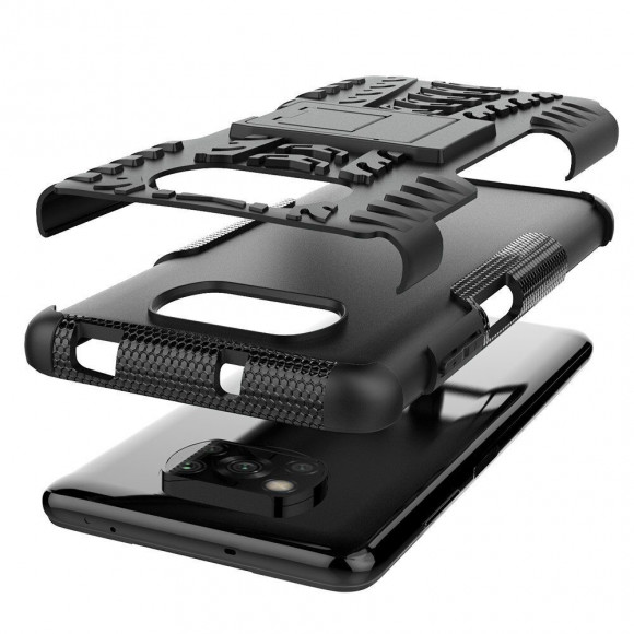 Чехол Hybrid Armor для Xiaomi Poco X3 NFC / Poco X3 / Poco X3 Pro (черный) Чехол Hybrid Armor для Xiaomi Poco X3 NFC / Poco X3 / Poco X3 Pro (черный)