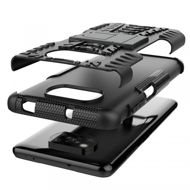 Чехол Hybrid Armor для Xiaomi Poco X3 NFC / Poco X3 / Poco X3 Pro (черный)