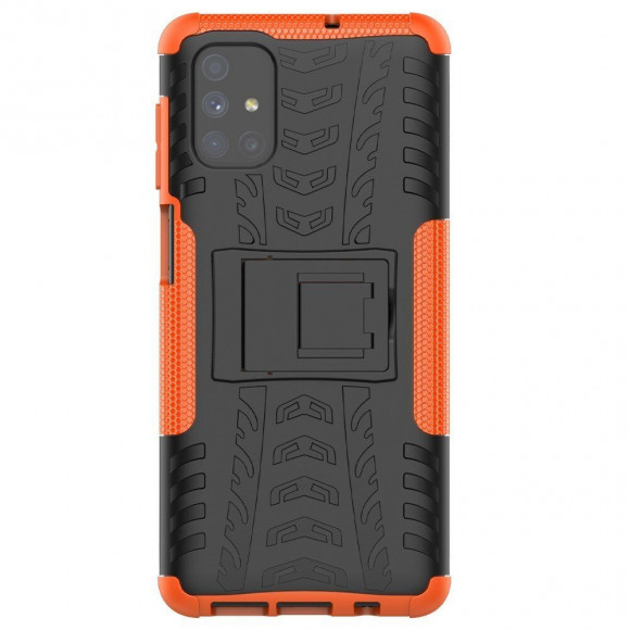 Чехол Hybrid Armor для Samsung Galaxy M51 (черный + оранжевый)