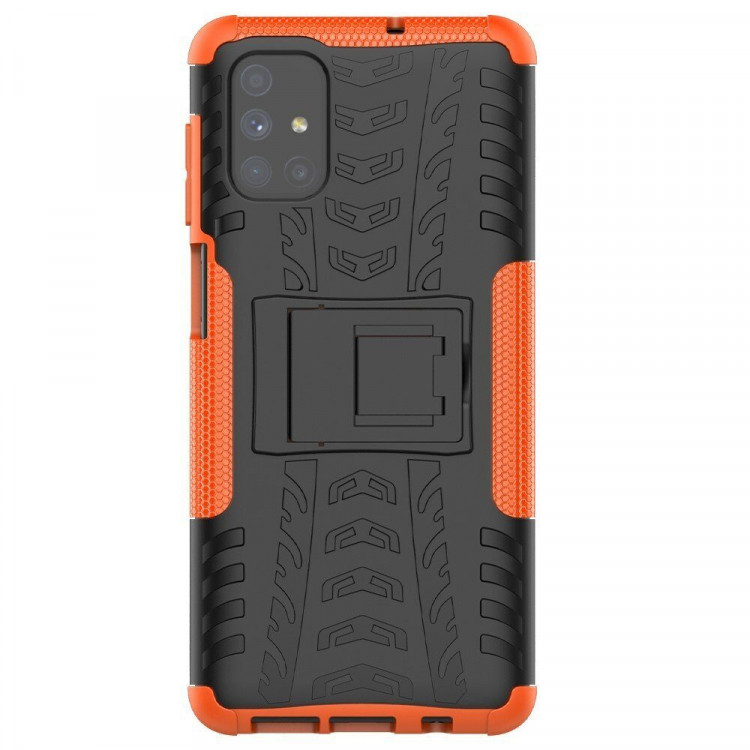 Чехол Hybrid Armor для Samsung Galaxy M51 (черный + оранжевый)
