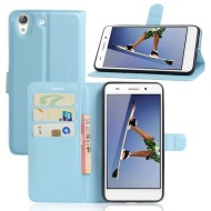 Чехол с визитницей для Huawei Y6 II (голубой) Чехол с визитницей для Huawei Y6 II (голубой)