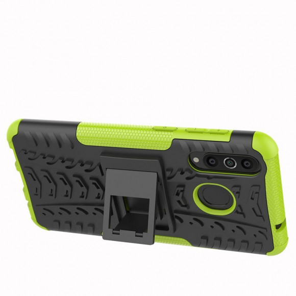 Чехол Hybrid Armor для Samsung Galaxy A8s (черный + зеленый)
