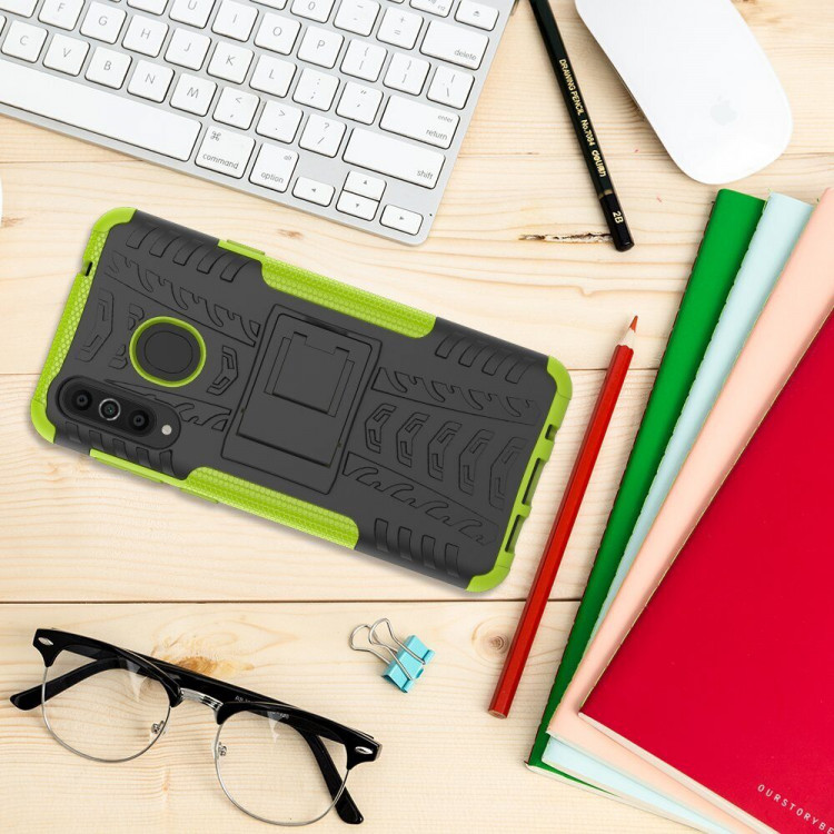 Чехол Hybrid Armor для Samsung Galaxy A8s (черный + зеленый)