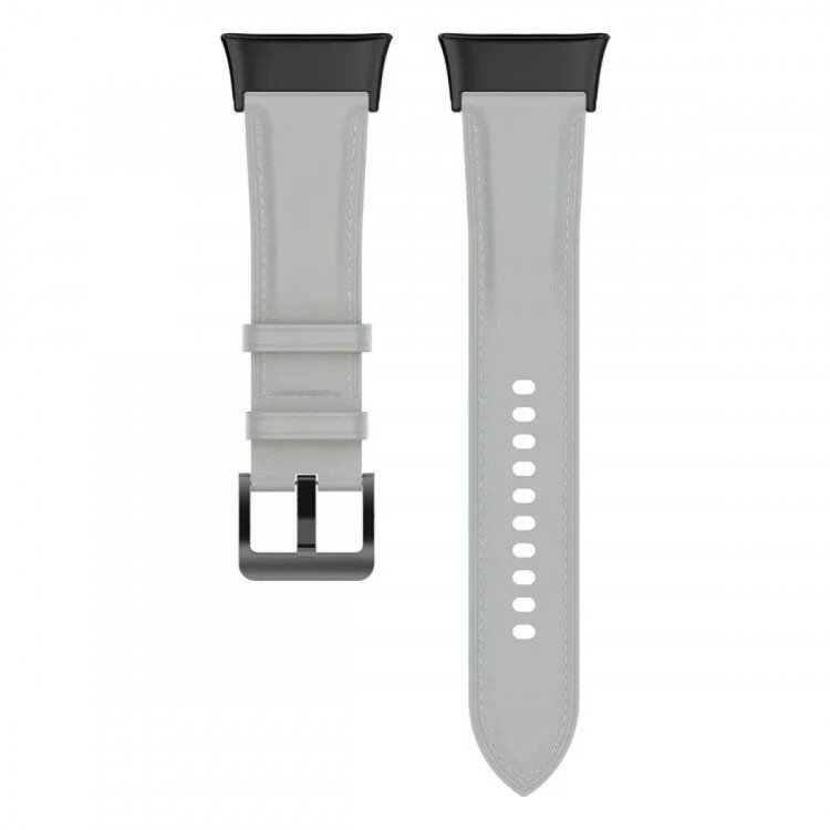 Кожаный ремешок для Xiaomi Redmi Watch 3, Mi Watch Lite 3 (серый)