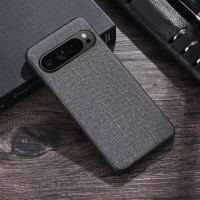 Чехол с тканевой текстурой для Google Pixel 9, Pixel 9 Pro (серый)