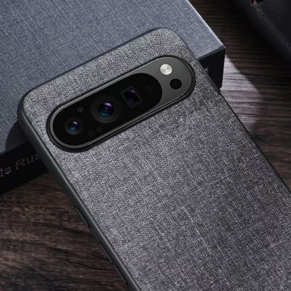 Чехол с тканевой текстурой для Google Pixel 9, Pixel 9 Pro (серый) Чехол с тканевой текстурой для Google Pixel 9, Pixel 9 Pro (серый)