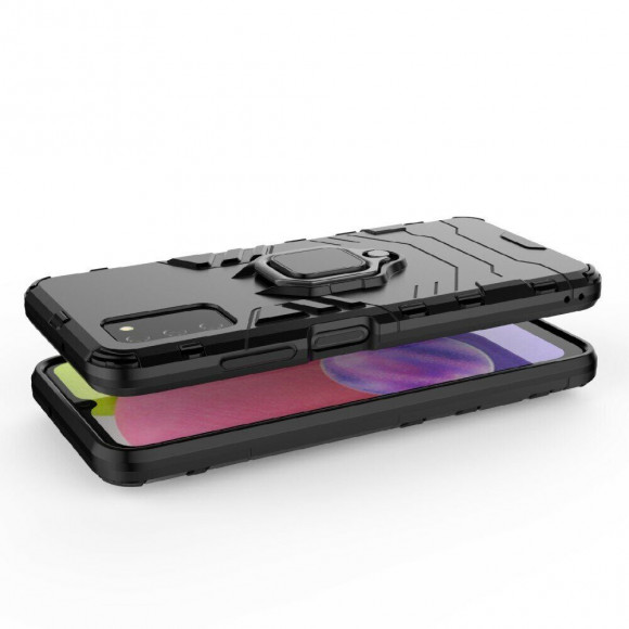 Чехол Armor Ring Holder для Samsung Galaxy A03s (черный) Чехол Armor Ring Holder для Samsung Galaxy A03s (черный)