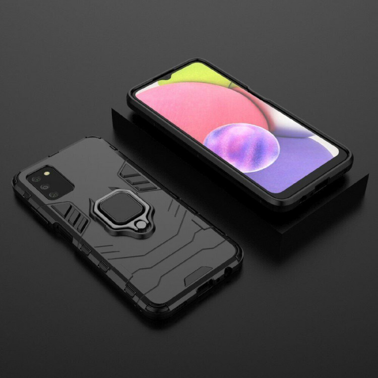 Чехол Armor Ring Holder для Samsung Galaxy A03s (черный)