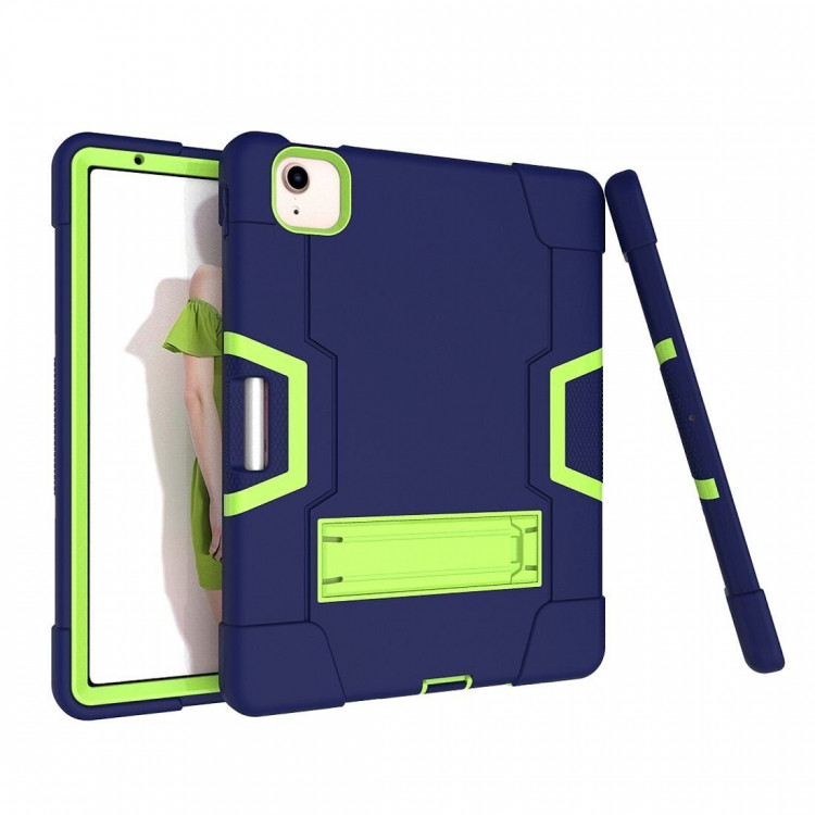 Гибридный TPU чехол для Apple iPad Pro 11 (2018) / iPad Air 4 (2020) / iPad Air 5 (2022) (темно-синий+зеленый)