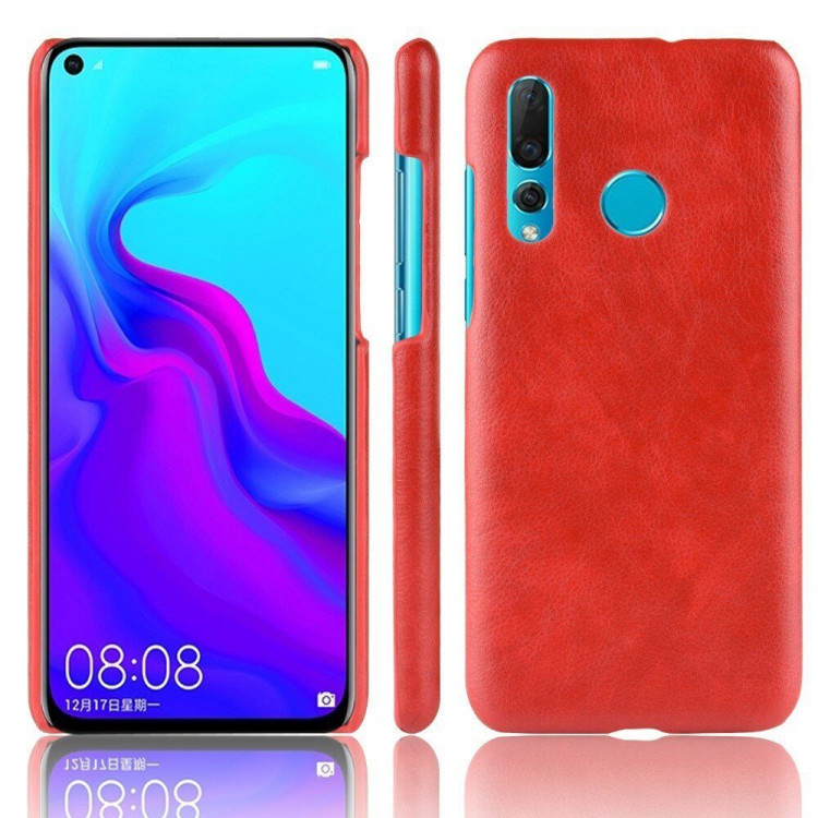 Кожаная накладка-чехол Litchi Texture для Huawei nova 4 (красный)