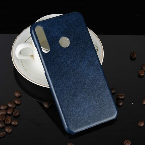 Кожаная накладка-чехол для Huawei P40 lite E / Honor 9C (синий)
