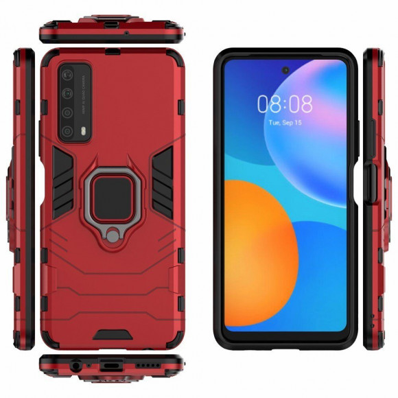 Чехол Armor Ring Holder для Huawei P smart 2021 (красный) Чехол Armor Ring Holder для Huawei P smart 2021 (красный)