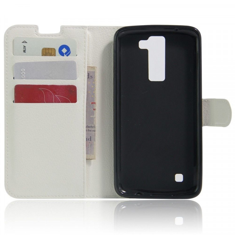 Чехол с визитницей для LG K8 K350E (белый)