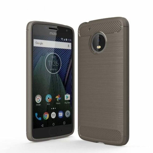 Чехол-накладка Carbon Fibre для Motorola Moto G5 (серый)