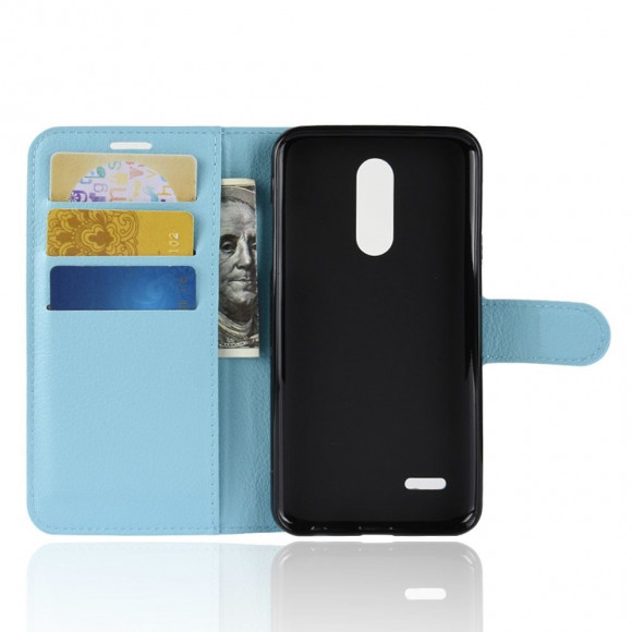 Чехол с визитницей для LG K10 (2018) / LG K30 (голубой) Чехол с визитницей для LG K10 (2018) / LG K30 (голубой)