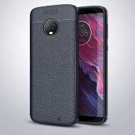 Чехол-накладка Litchi Grain для Motorola Moto G6 Plus (темно-синий)