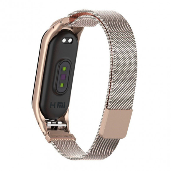 Сетчатый браслет для Xiaomi Mi Band 4 (розовое золото)