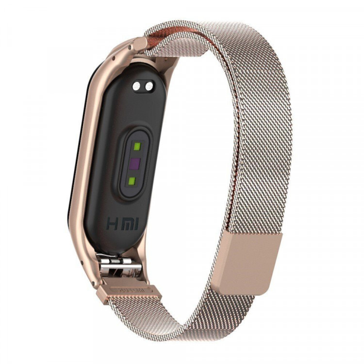 Сетчатый браслет для Xiaomi Mi Band 4 (розовое золото)