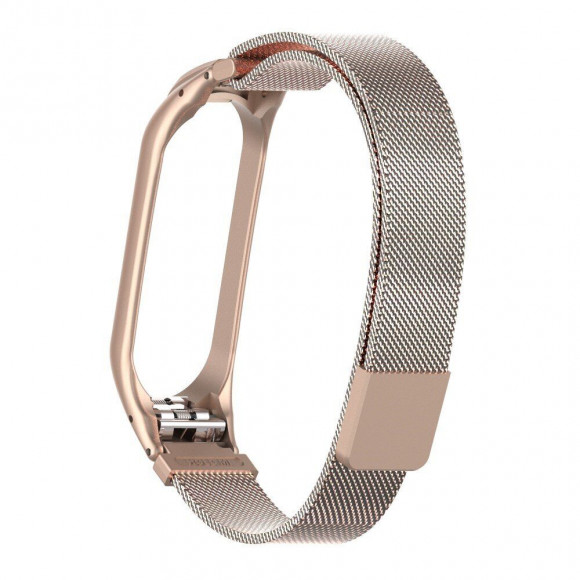 Сетчатый браслет для Xiaomi Mi Band 4 (розовое золото)