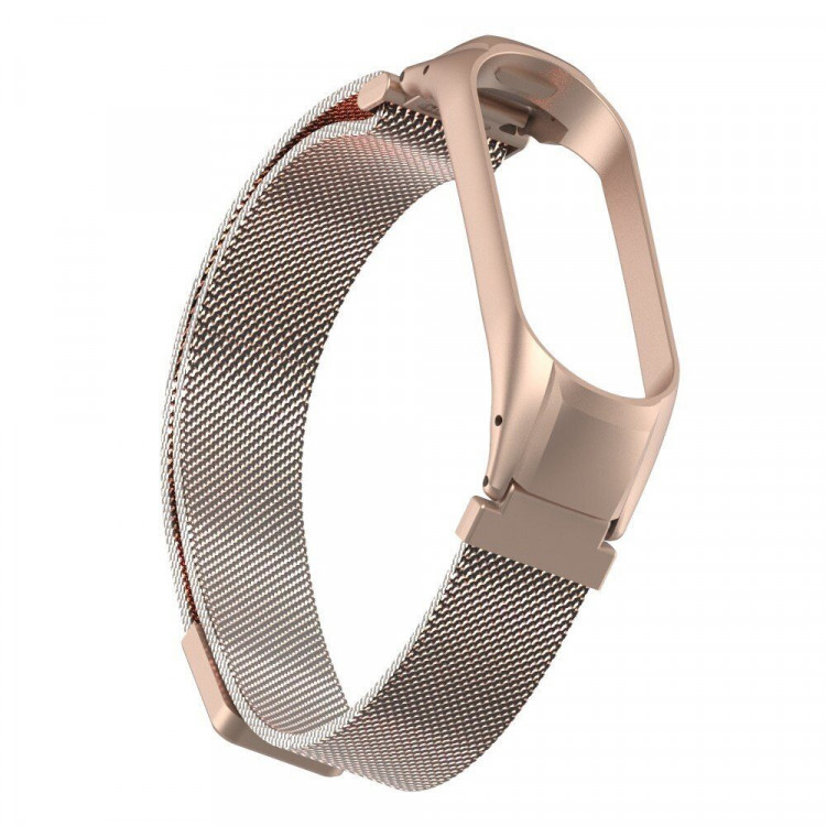 Сетчатый браслет для Xiaomi Mi Band 4 (розовое золото)