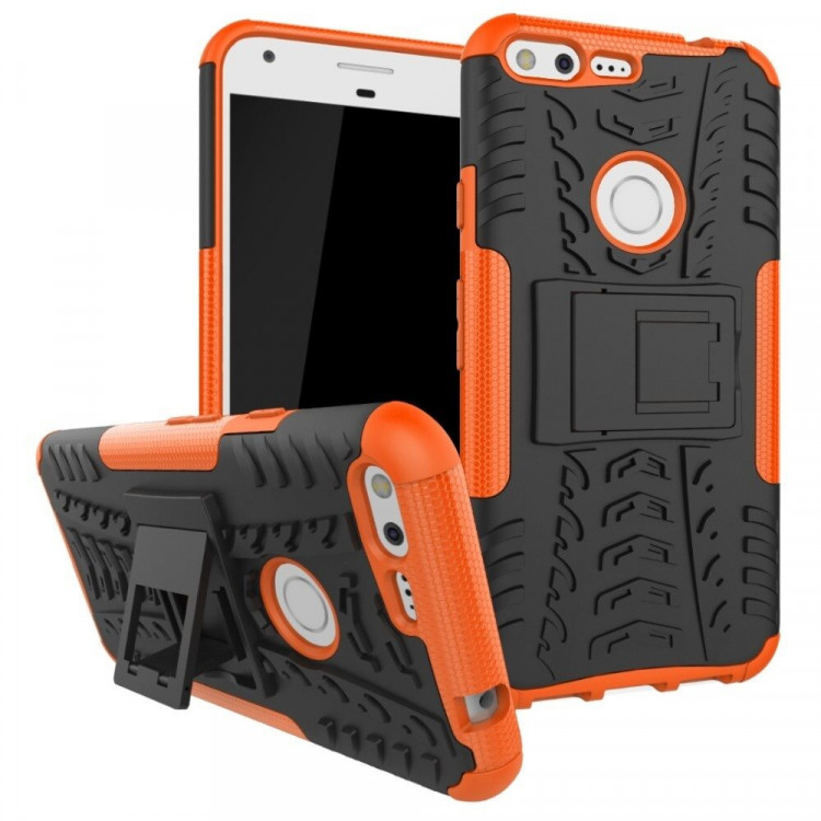 Чехол Hybrid Armor для Google Pixel XL (черный + оранжевый)